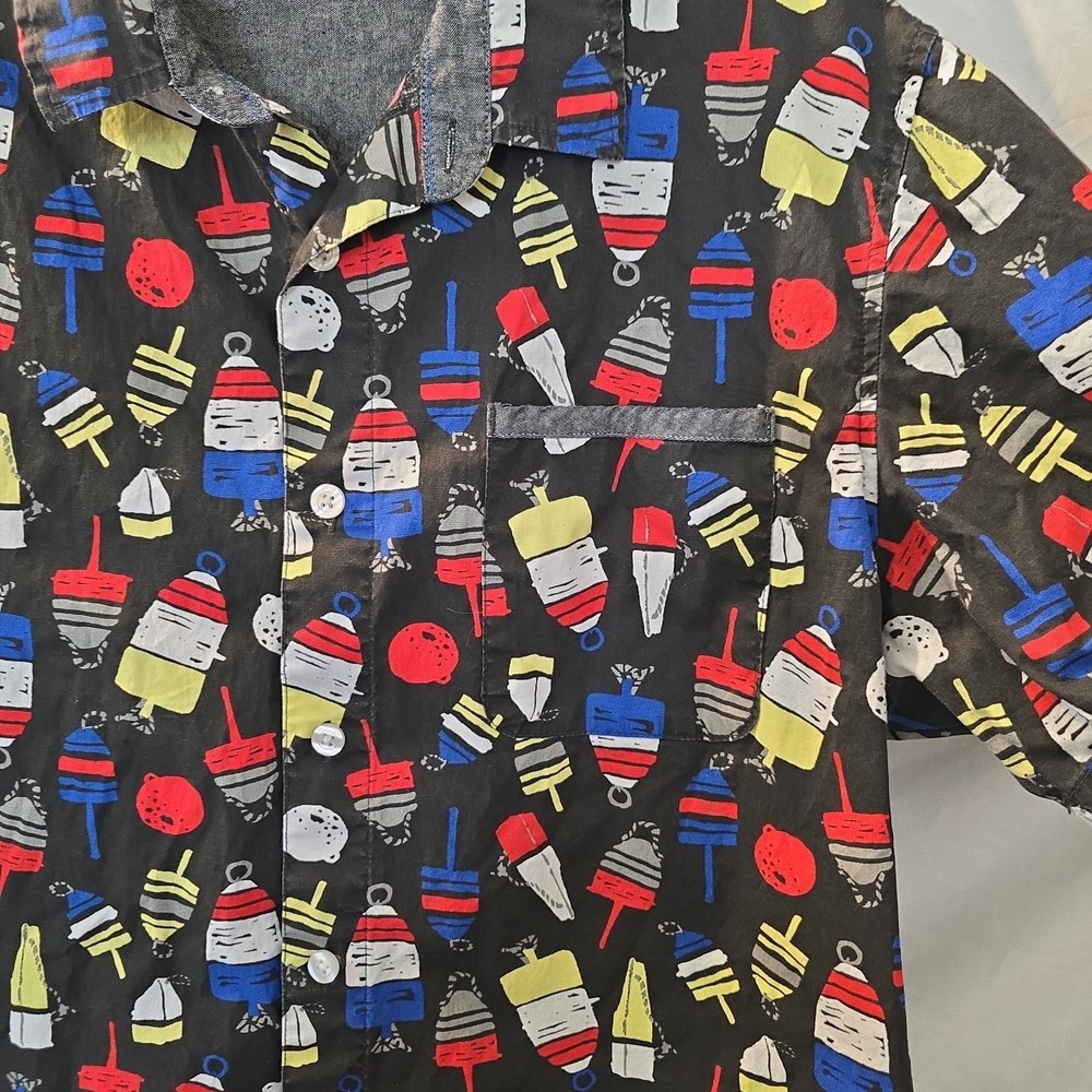 Unionbay Men's Short Sleeve Shirt Button-down All-Over Buoy Print Size L - Picture 3 of 13